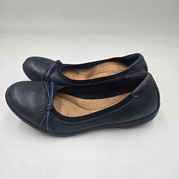 Clarks Collection Meadow Rae Blue Leather Ballet Flats Women's sz 9 M - Picture 3 of 6